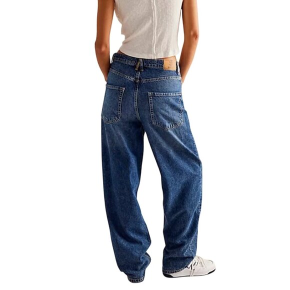 Free People We The Free Crossroads Mid Rise Slim Straight Barrel Jeans Size 30 - Picture 10 of 16